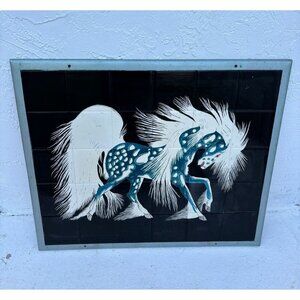 Spirit Horse Serigraph Tile Art Work Artist A M Henry 68 The Action Horse Series